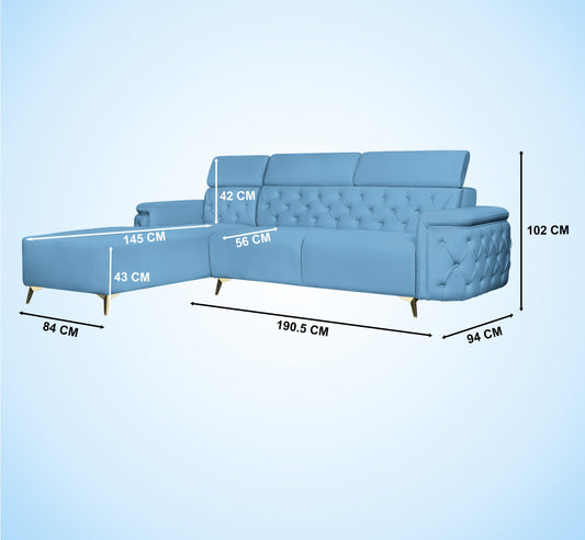 Insopack Sofa Aura 6 Seater RHC (Sky Blue)