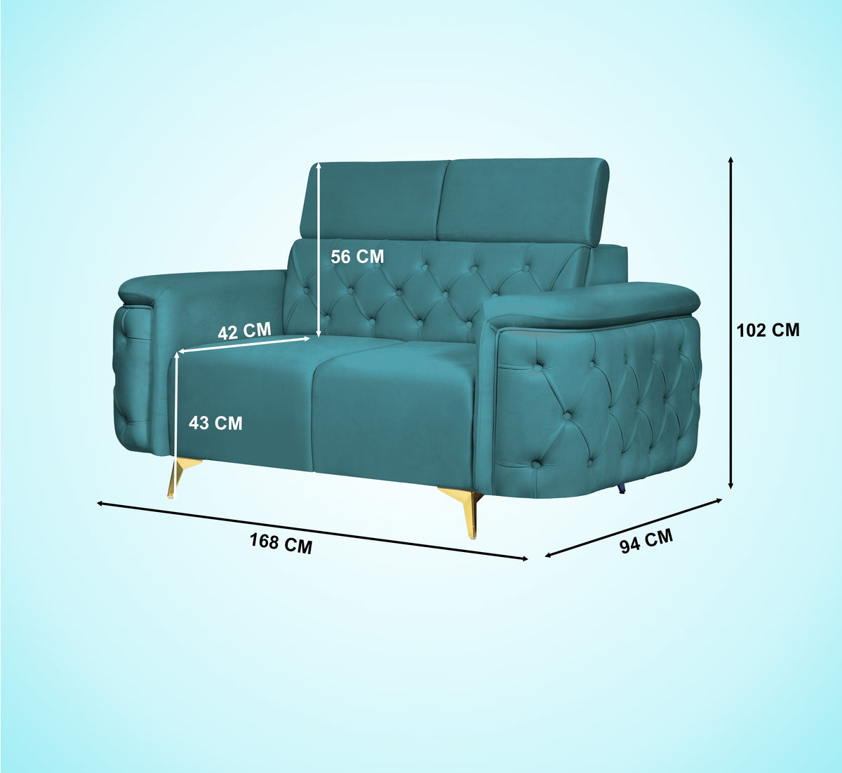Insopack Sofa Aura 2 Seater (Teal)