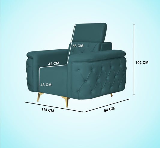 Insopack Sofa Aura 1 Seater (Teal)