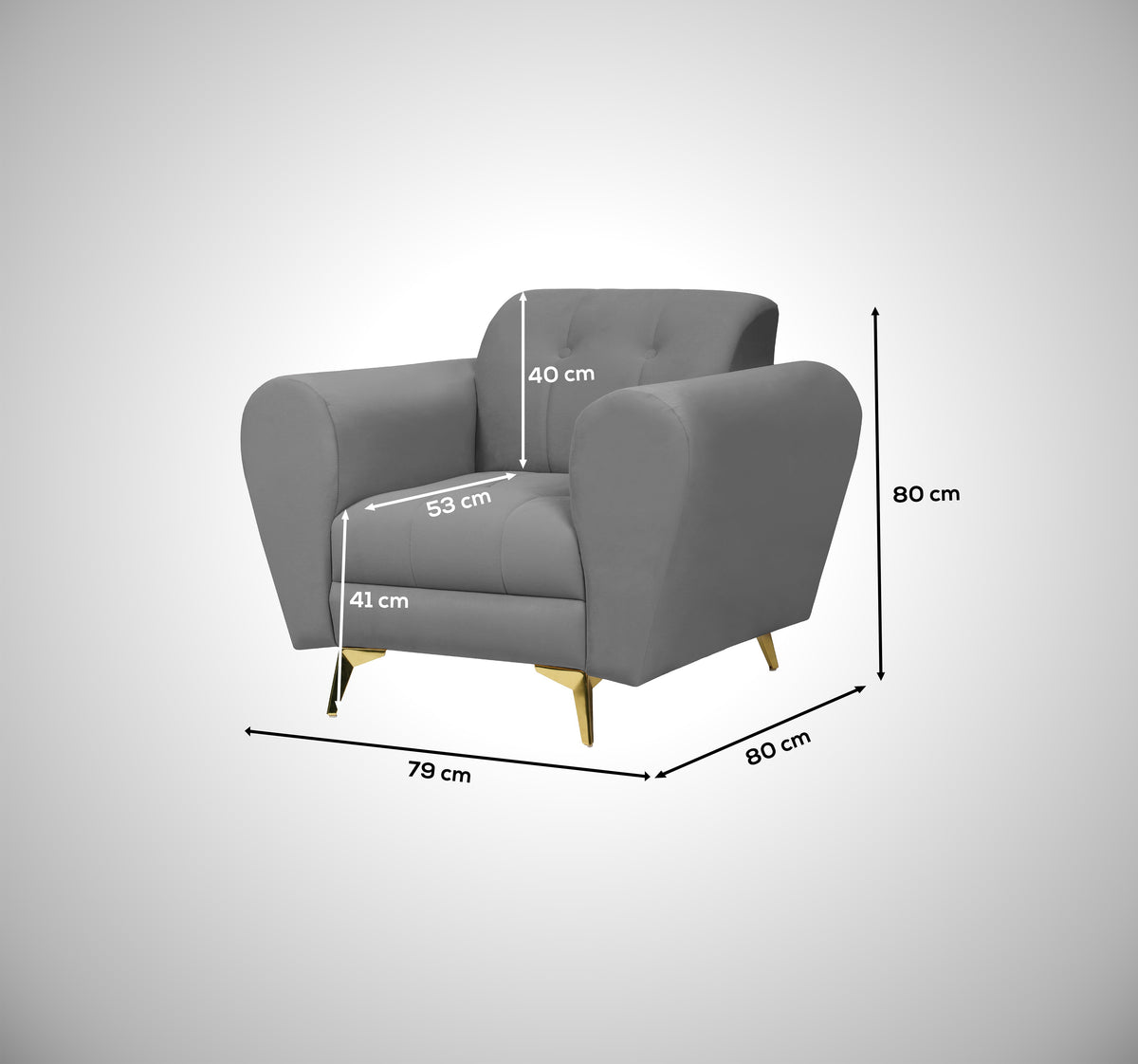 Insopack Sofa Crown Icon 1 Seater (Grey)
