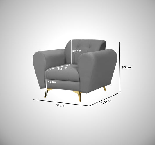 Insopack Sofa Crown Icon 1 Seater (Grey)