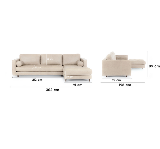 Insopack Sofa Luxe 6 Seater RHC (Beige)
