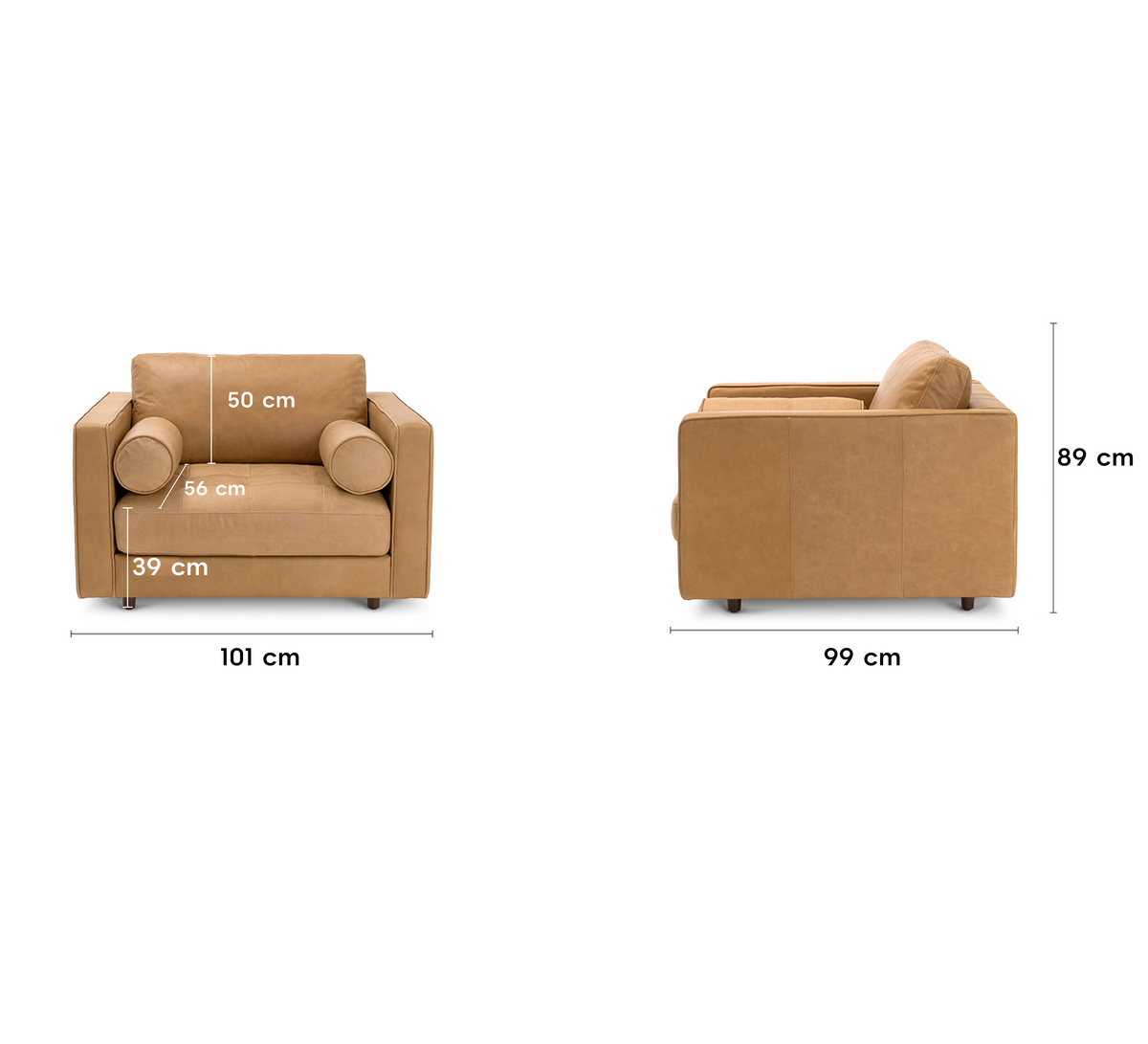 Insopack Sofa Luxe 1 Seater (Tan)