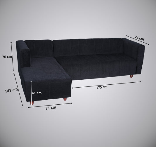 Insopack Sofa Victor 6 Seater LHC (Black)
