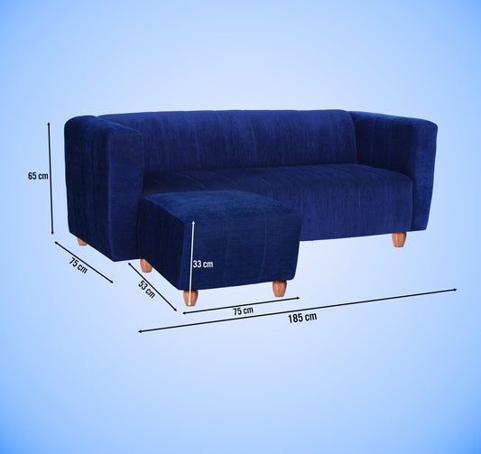 Insopack Sofa Victor 3 Seater with 1 Ottoman (Blue)