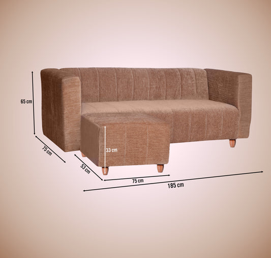 Insopack Sofa Victor 3 Seater with 1 Ottoman (Beige)