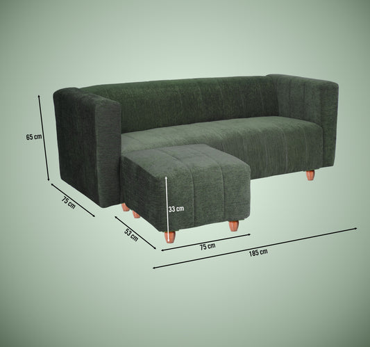 Insopack Sofa Victor 3 Seater with 1 Ottoman (Green)